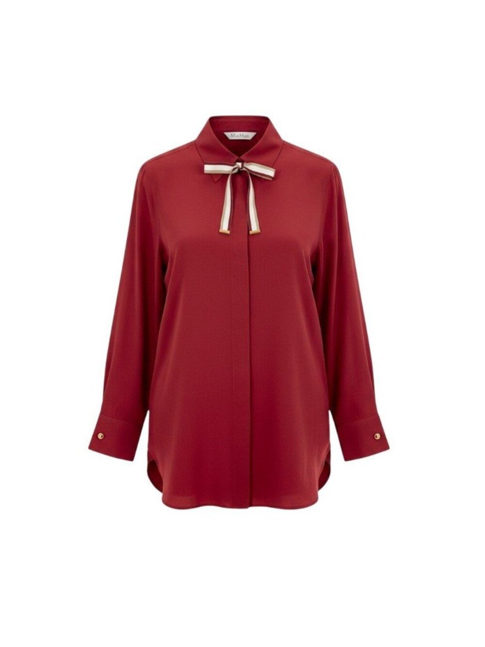 Max Mara Bow Tie Blouse Red Silk